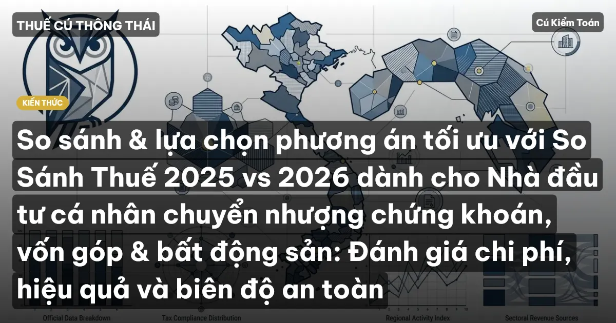 So sánh & lựa chọn phương án tối ưu với So Sánh Thuế 2025 vs 2026 dành cho Nhà đầu tư cá nhân chuyển nhượng chứng khoán, vốn góp & bất động sản: Đánh giá chi phí, hiệu quả và biên độ an toàn