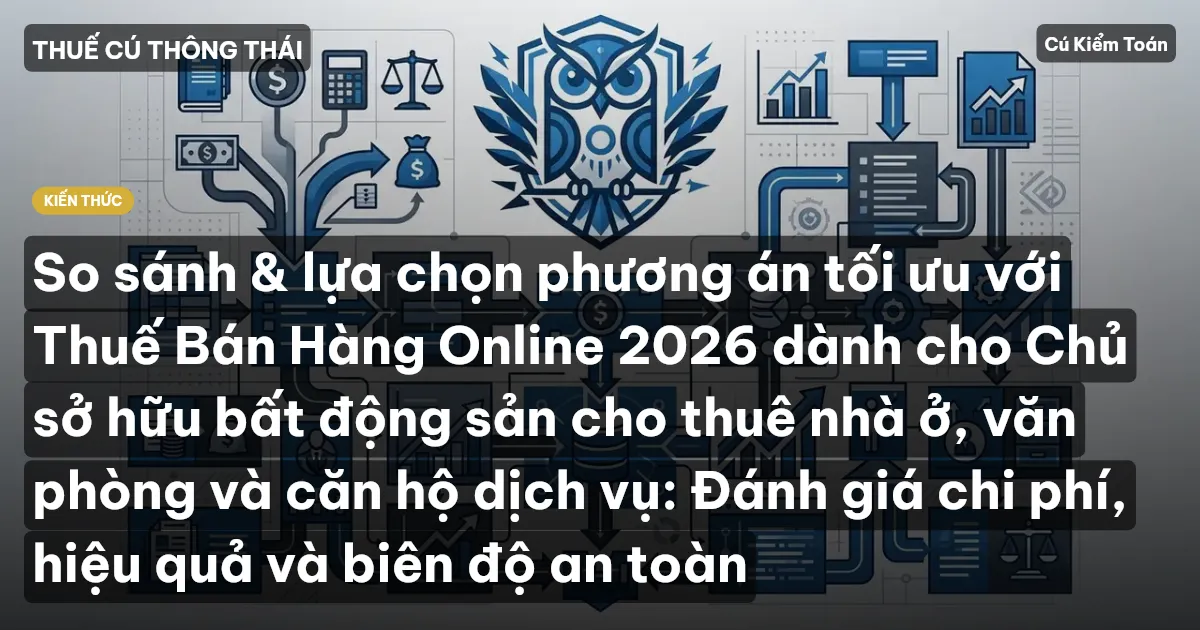 So sánh & lựa chọn phương án tối ưu với Thuế Bán Hàng Online 2026 dành cho Chủ sở hữu bất động sản cho thuê nhà ở, văn phòng và căn hộ dịch vụ: Đánh giá chi phí, hiệu quả và biên độ an toàn