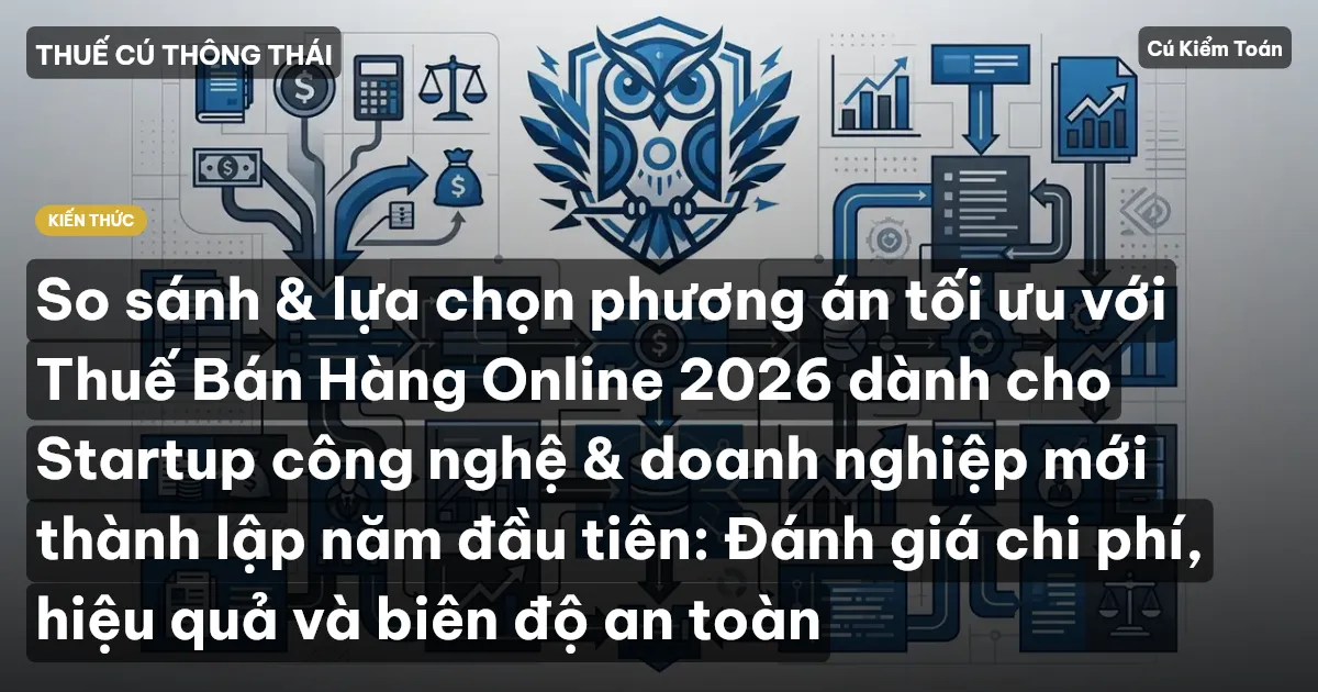 So sánh & lựa chọn phương án tối ưu với Thuế Bán Hàng Online 2026 dành cho Startup công nghệ & doanh nghiệp mới thành lập năm đầu tiên: Đánh giá chi phí, hiệu quả và biên độ an toàn