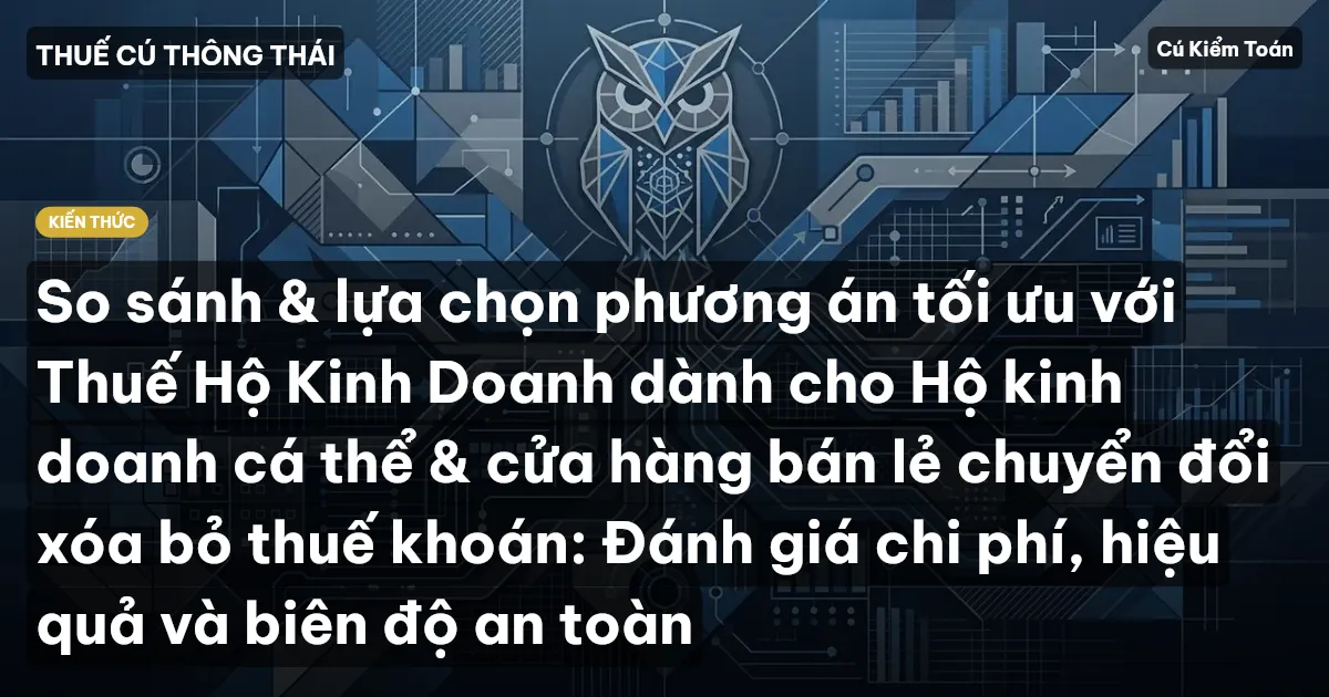 So sánh & lựa chọn phương án tối ưu với Thuế Hộ Kinh Doanh dành cho Hộ kinh doanh cá thể & cửa hàng bán lẻ chuyển đổi xóa bỏ thuế khoán: Đánh giá chi phí, hiệu quả và biên độ an toàn