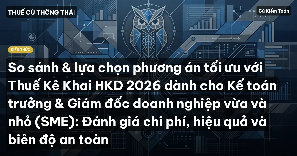 So sánh & lựa chọn phương án tối ưu với Thuế Kê Khai HKD 2026 dành cho Kế toán trưởng & Giám đốc doanh nghiệp vừa và nhỏ (SME): Đánh giá chi phí, hiệu quả và biên độ an toàn