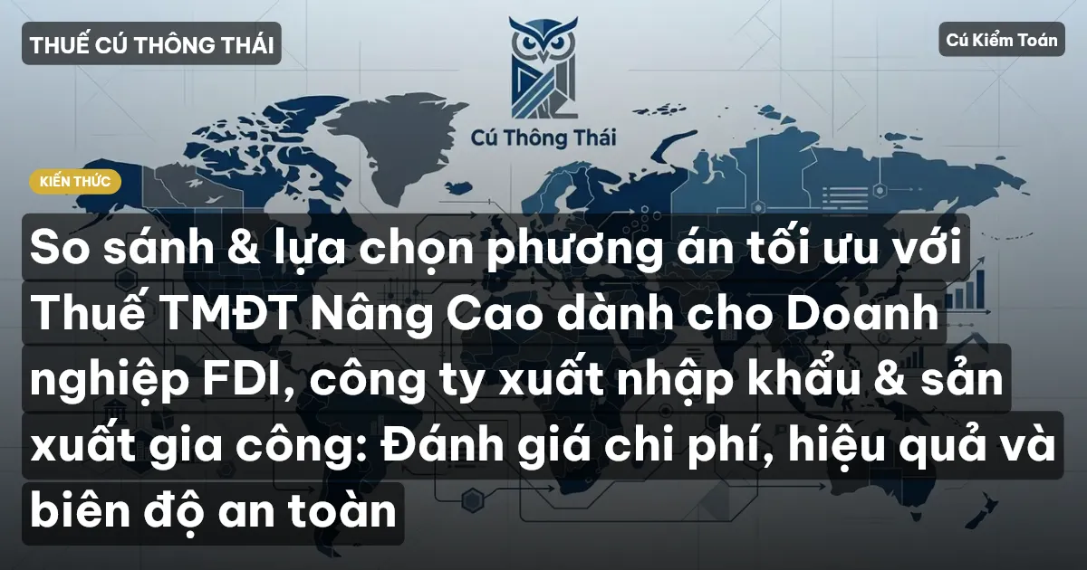 So sánh & lựa chọn phương án tối ưu với Thuế TMĐT Nâng Cao dành cho Doanh nghiệp FDI, công ty xuất nhập khẩu & sản xuất gia công: Đánh giá chi phí, hiệu quả và biên độ an toàn