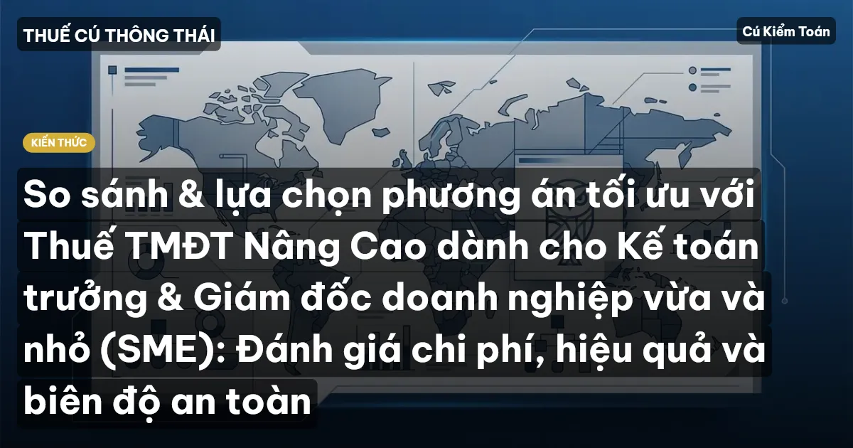 So sánh & lựa chọn phương án tối ưu với Thuế TMĐT Nâng Cao dành cho Kế toán trưởng & Giám đốc doanh nghiệp vừa và nhỏ (SME): Đánh giá chi phí, hiệu quả và biên độ an toàn