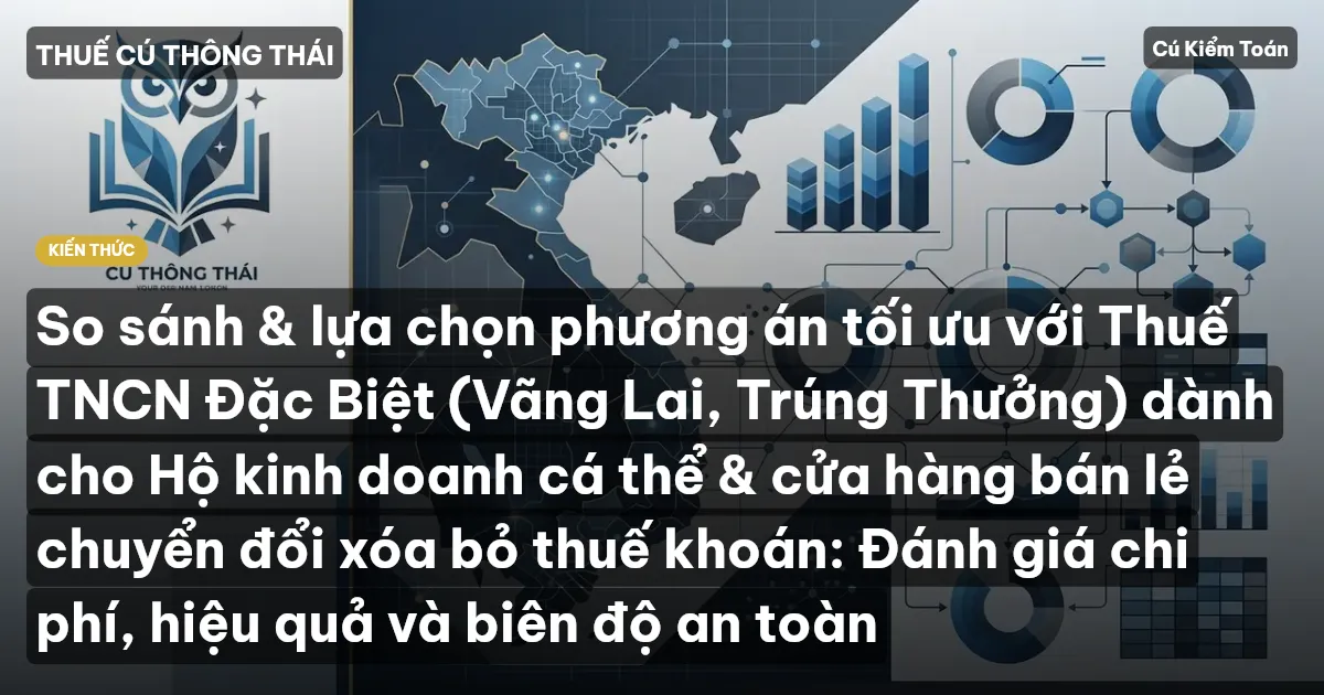 So sánh & lựa chọn phương án tối ưu với Thuế TNCN Đặc Biệt (Vãng Lai, Trúng Thưởng) dành cho Hộ kinh doanh cá thể & cửa hàng bán lẻ chuyển đổi xóa bỏ thuế khoán: Đánh giá chi phí, hiệu quả và biên độ an toàn