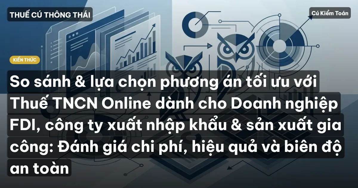 So sánh & lựa chọn phương án tối ưu với Thuế TNCN Online dành cho Doanh nghiệp FDI, công ty xuất nhập khẩu & sản xuất gia công: Đánh giá chi phí, hiệu quả và biên độ an toàn