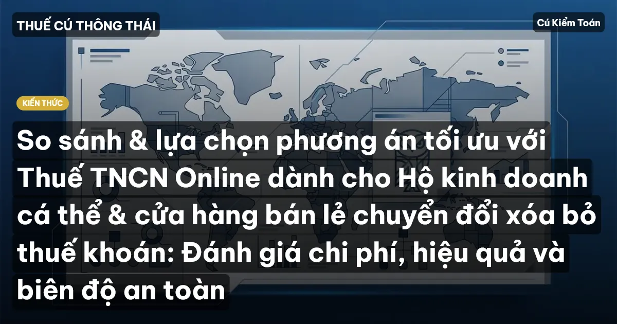So sánh & lựa chọn phương án tối ưu với Thuế TNCN Online dành cho Hộ kinh doanh cá thể & cửa hàng bán lẻ chuyển đổi xóa bỏ thuế khoán: Đánh giá chi phí, hiệu quả và biên độ an toàn