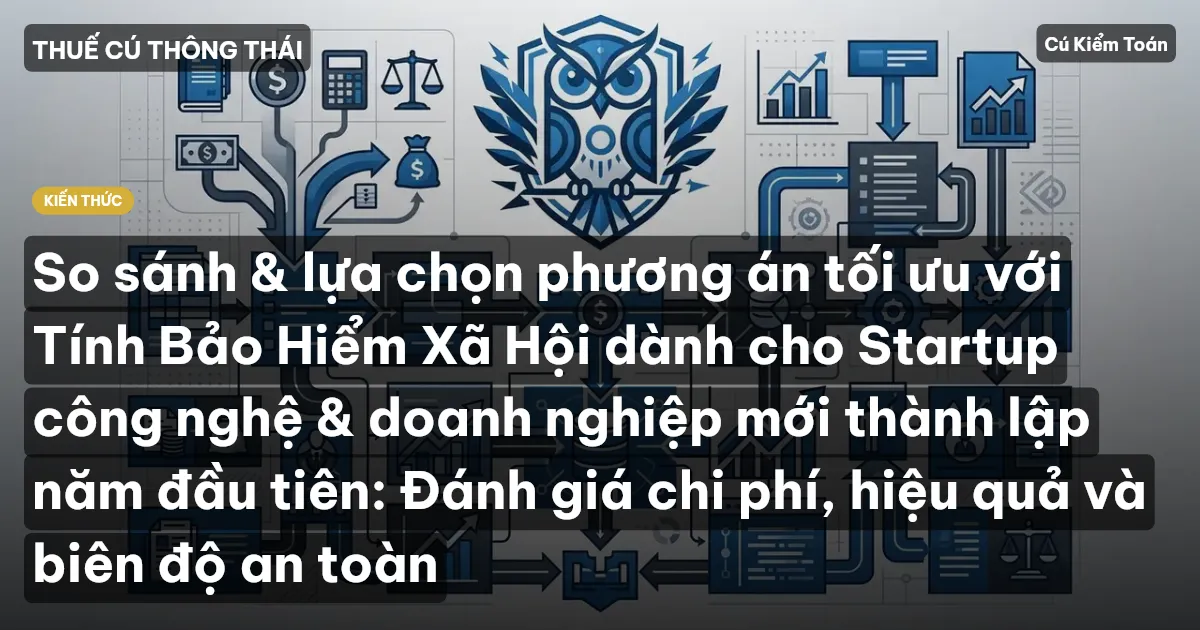 So sánh & lựa chọn phương án tối ưu với Tính Bảo Hiểm Xã Hội dành cho Startup công nghệ & doanh nghiệp mới thành lập năm đầu tiên: Đánh giá chi phí, hiệu quả và biên độ an toàn