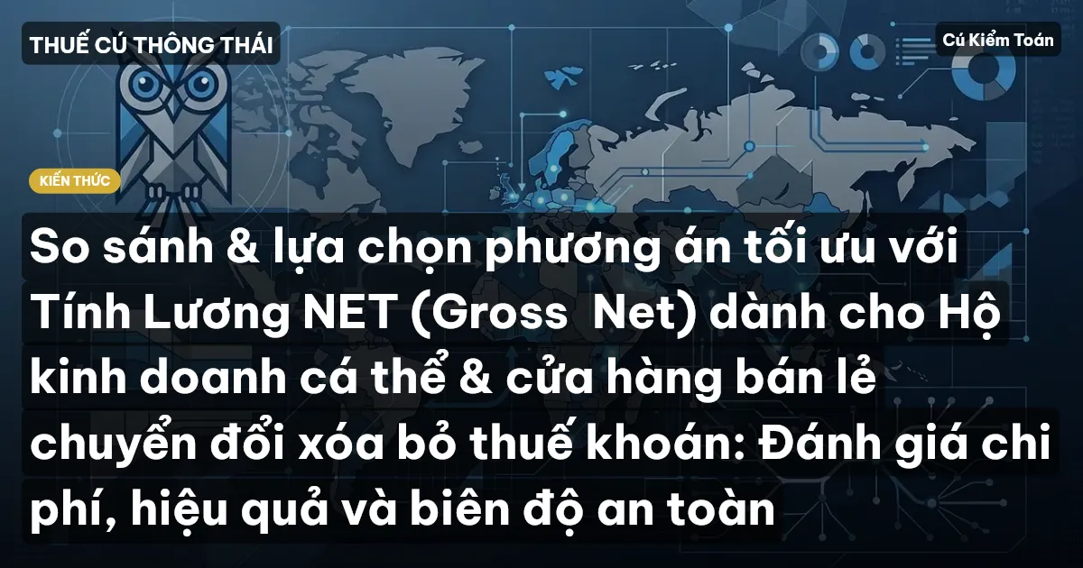 So sánh & lựa chọn phương án tối ưu với Tính Lương NET (Gross→Net) dành cho Hộ kinh doanh cá thể & cửa hàng bán lẻ chuyển đổi xóa bỏ thuế khoán: Đánh giá chi phí, hiệu quả và biên độ an toàn