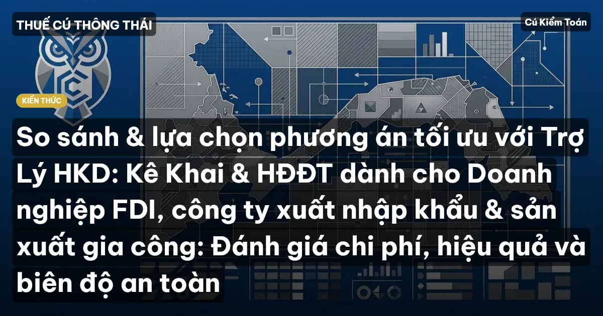 So sánh & lựa chọn phương án tối ưu với Trợ Lý HKD: Kê Khai & HĐĐT dành cho Doanh nghiệp FDI, công ty xuất nhập khẩu & sản xuất gia công: Đánh giá chi phí, hiệu quả và biên độ an toàn