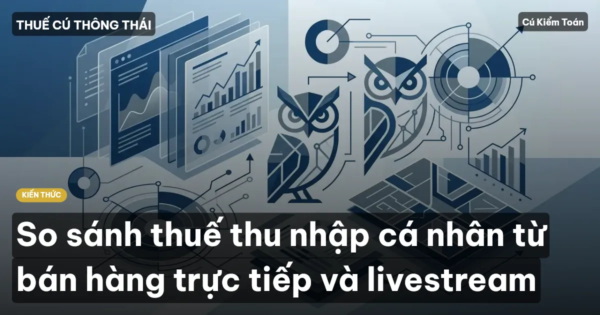 So sánh thuế thu nhập cá nhân từ bán hàng trực tiếp và livestream