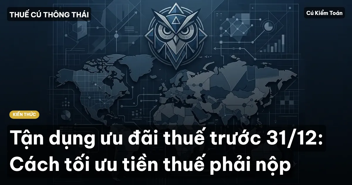 Tận dụng ưu đãi thuế trước 31/12: Cách tối ưu tiền thuế phải nộp