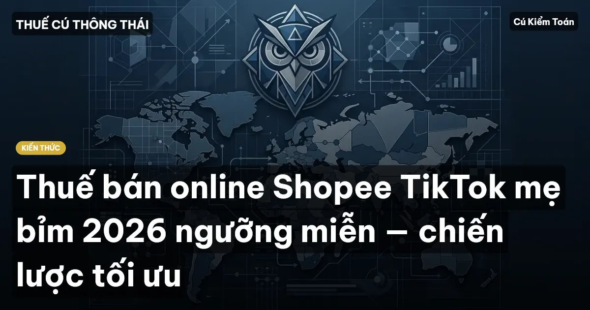 Thuế bán online Shopee TikTok mẹ bỉm 2026 ngưỡng miễn — chiến lược tối ưu