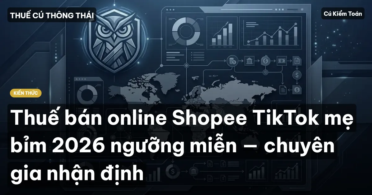Thuế bán online Shopee TikTok mẹ bỉm 2026 ngưỡng miễn — chuyên gia nhận định