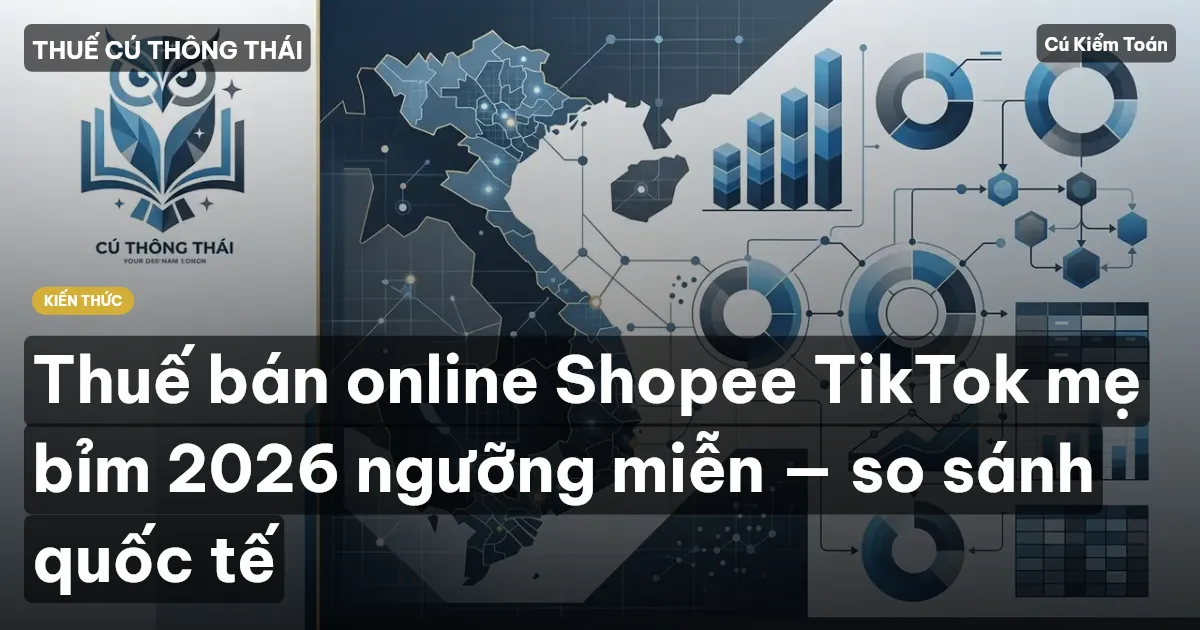 Thuế bán online Shopee TikTok mẹ bỉm 2026 ngưỡng miễn — so sánh quốc tế