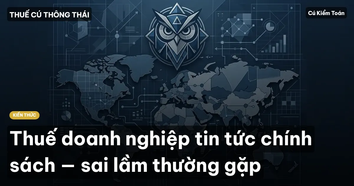 Thuế doanh nghiệp tin tức chính sách — sai lầm thường gặp