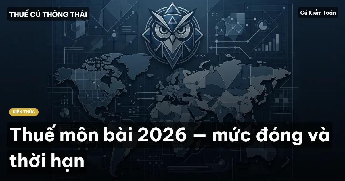 Thuế môn bài 2026 — mức đóng và thời hạn