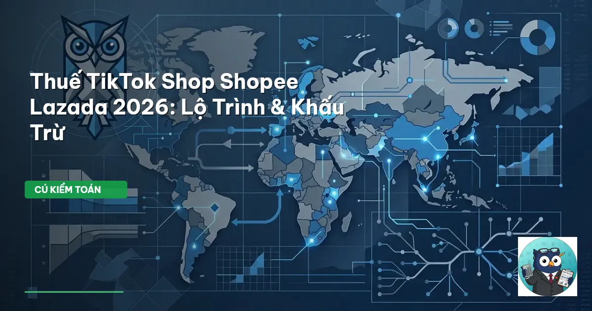 Thuế TikTok Shop Shopee Lazada 2026: Lộ Trình & Khấu Trừ