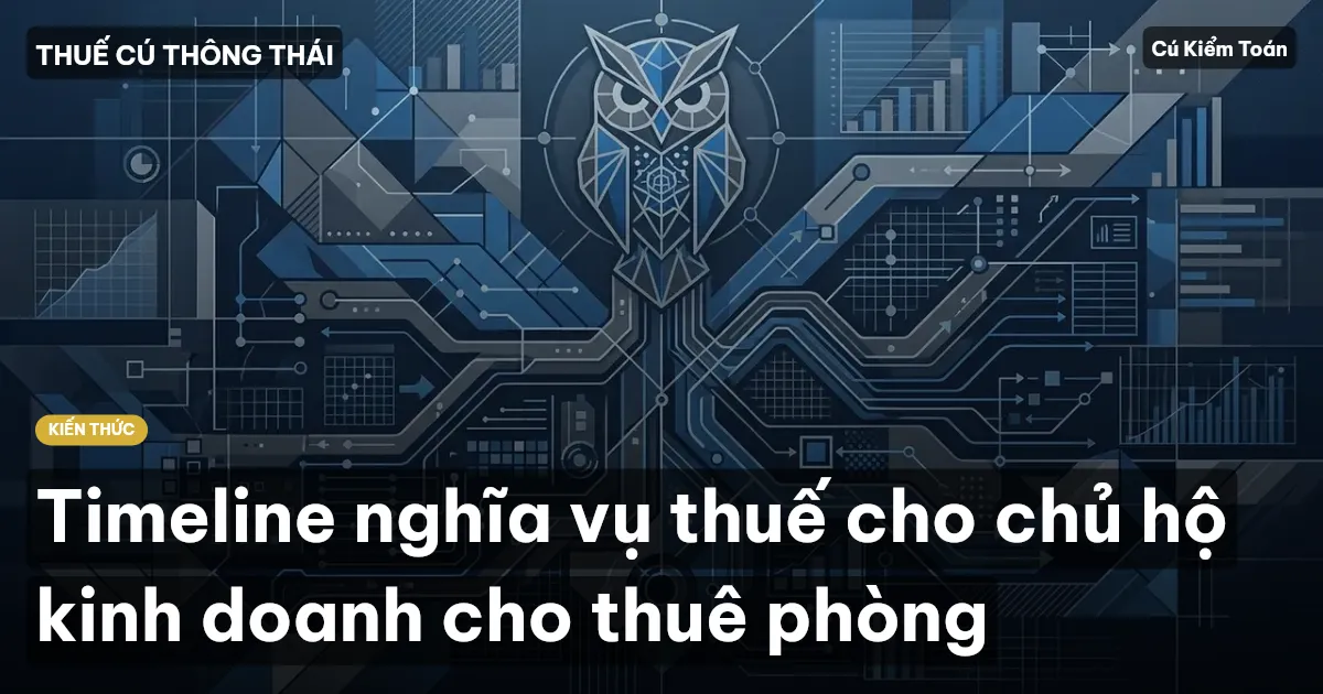 Timeline nghĩa vụ thuế cho chủ hộ kinh doanh cho thuê phòng