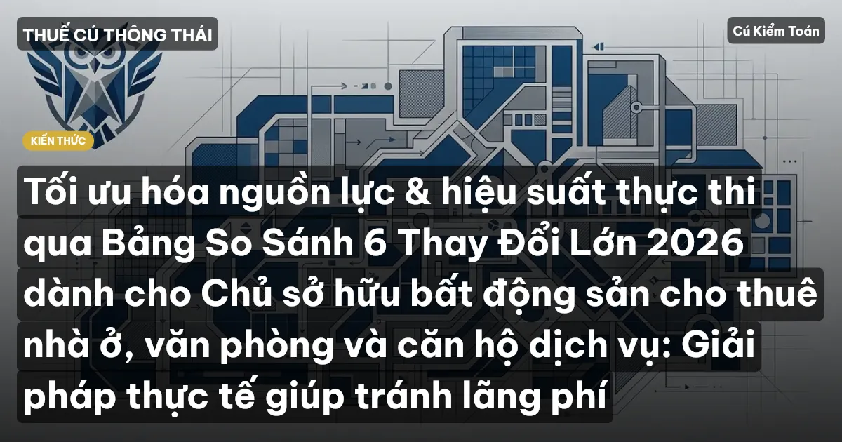 Tối ưu hóa nguồn lực & hiệu suất thực thi qua Bảng So Sánh 6 Thay Đổi Lớn 2026 dành cho Chủ sở hữu bất động sản cho thuê nhà ở, văn phòng và căn hộ dịch vụ: Giải pháp thực tế giúp tránh lãng phí
