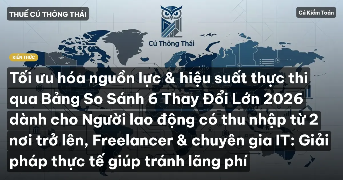 Tối ưu hóa nguồn lực & hiệu suất thực thi qua Bảng So Sánh 6 Thay Đổi Lớn 2026 dành cho Người lao động có thu nhập từ 2 nơi trở lên, Freelancer & chuyên gia IT: Giải pháp thực tế giúp tránh lãng phí
