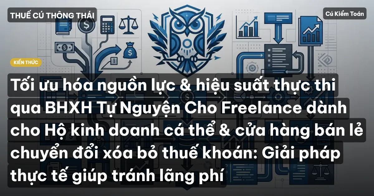 Tối ưu hóa nguồn lực & hiệu suất thực thi qua BHXH Tự Nguyện Cho Freelance dành cho Hộ kinh doanh cá thể & cửa hàng bán lẻ chuyển đổi xóa bỏ thuế khoán: Giải pháp thực tế giúp tránh lãng phí