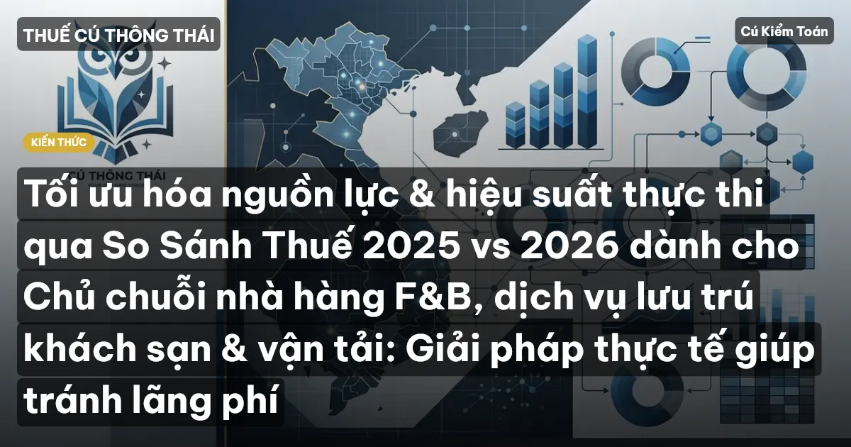 Tối ưu hóa nguồn lực & hiệu suất thực thi qua So Sánh Thuế 2025 vs 2026 dành cho Chủ chuỗi nhà hàng F&B, dịch vụ lưu trú khách sạn & vận tải: Giải pháp thực tế giúp tránh lãng phí