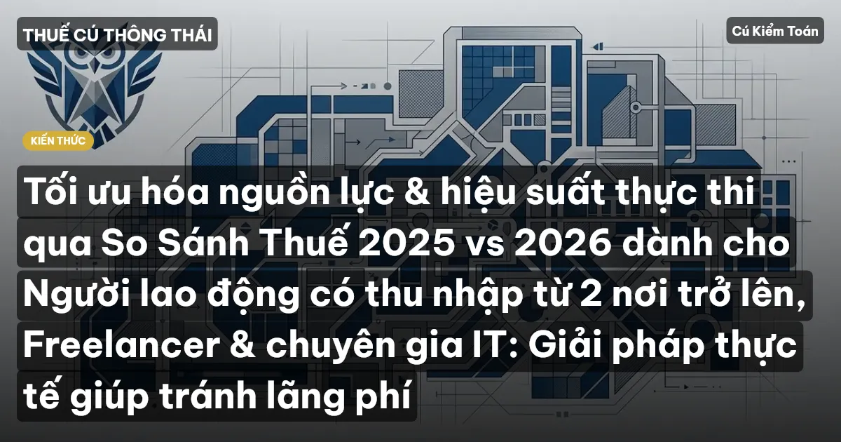 Tối ưu hóa nguồn lực & hiệu suất thực thi qua So Sánh Thuế 2025 vs 2026 dành cho Người lao động có thu nhập từ 2 nơi trở lên, Freelancer & chuyên gia IT: Giải pháp thực tế giúp tránh lãng phí