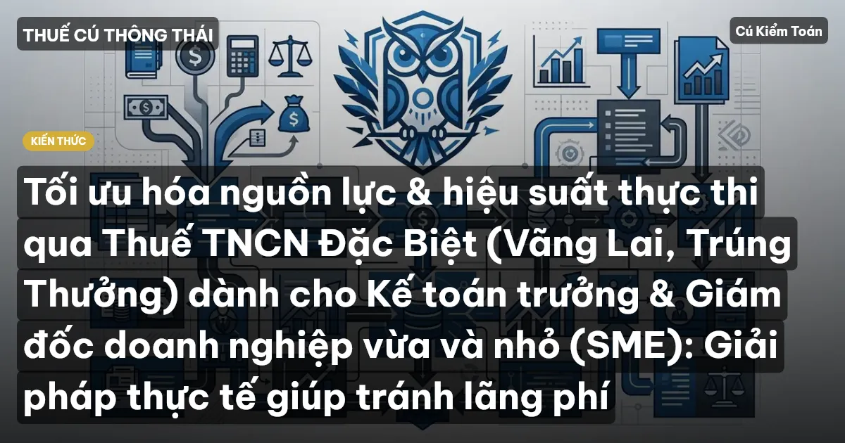 Tối ưu hóa nguồn lực & hiệu suất thực thi qua Thuế TNCN Đặc Biệt (Vãng Lai, Trúng Thưởng) dành cho Kế toán trưởng & Giám đốc doanh nghiệp vừa và nhỏ (SME): Giải pháp thực tế giúp tránh lãng phí