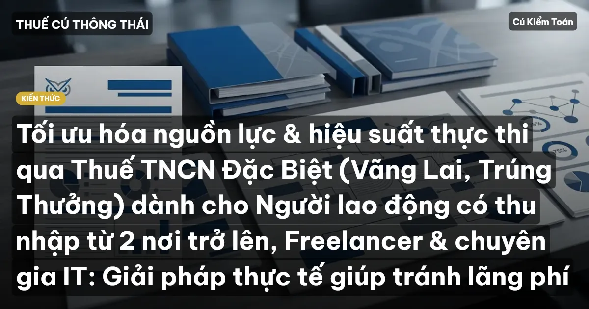 Tối ưu hóa nguồn lực & hiệu suất thực thi qua Thuế TNCN Đặc Biệt (Vãng Lai, Trúng Thưởng) dành cho Người lao động có thu nhập từ 2 nơi trở lên, Freelancer & chuyên gia IT: Giải pháp thực tế giúp tránh lãng phí