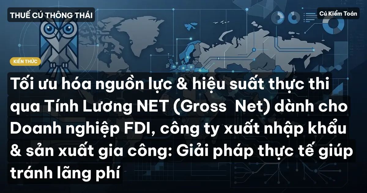Tối ưu hóa nguồn lực & hiệu suất thực thi qua Tính Lương NET (Gross→Net) dành cho Doanh nghiệp FDI, công ty xuất nhập khẩu & sản xuất gia công: Giải pháp thực tế giúp tránh lãng phí