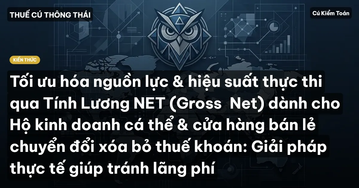 Tối ưu hóa nguồn lực & hiệu suất thực thi qua Tính Lương NET (Gross→Net) dành cho Hộ kinh doanh cá thể & cửa hàng bán lẻ chuyển đổi xóa bỏ thuế khoán: Giải pháp thực tế giúp tránh lãng phí