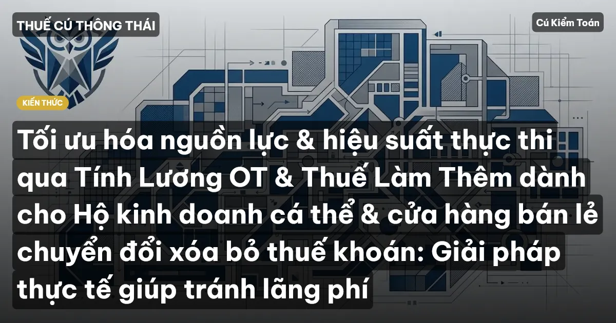 Tối ưu hóa nguồn lực & hiệu suất thực thi qua Tính Lương OT & Thuế Làm Thêm dành cho Hộ kinh doanh cá thể & cửa hàng bán lẻ chuyển đổi xóa bỏ thuế khoán: Giải pháp thực tế giúp tránh lãng phí