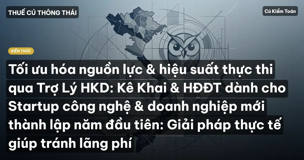 Tối ưu hóa nguồn lực & hiệu suất thực thi qua Trợ Lý HKD: Kê Khai & HĐĐT dành cho Startup công nghệ & doanh nghiệp mới thành lập năm đầu tiên: Giải pháp thực tế giúp tránh lãng phí