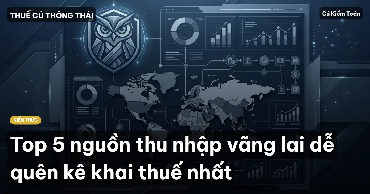 Top 5 nguồn thu nhập vãng lai dễ quên kê khai thuế nhất