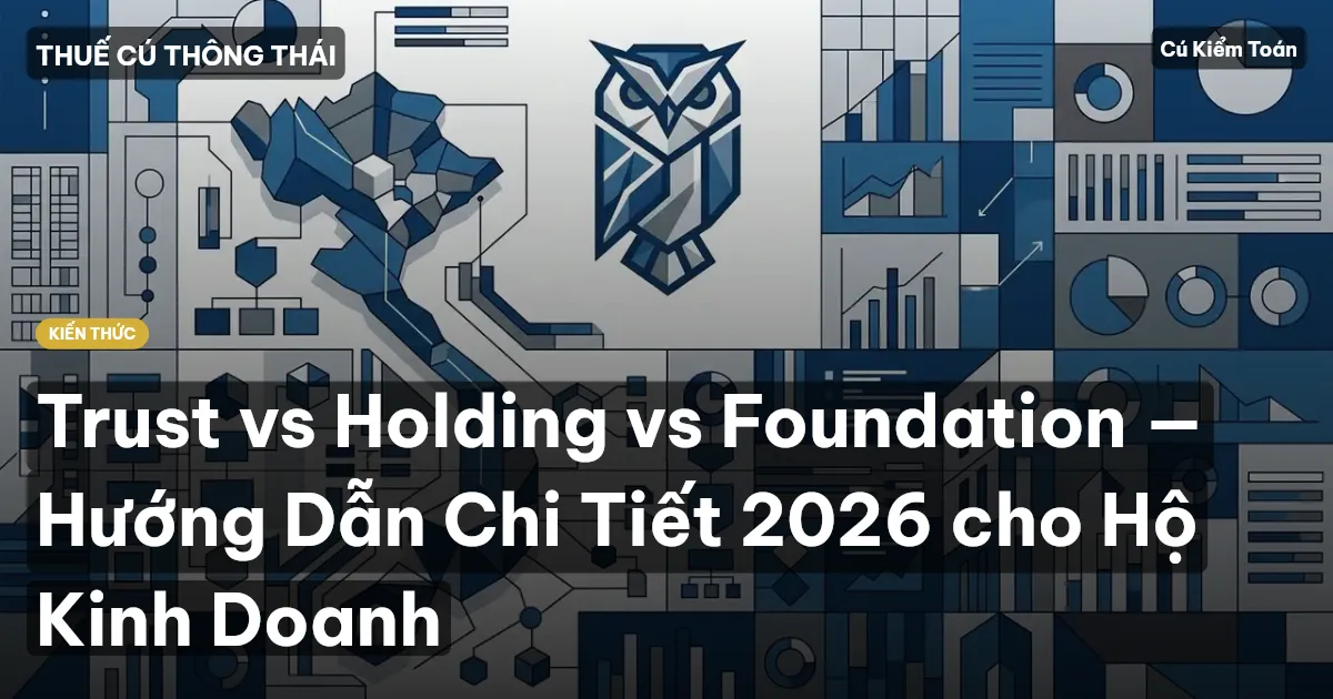 Trust vs Holding vs Foundation — Hướng Dẫn Chi Tiết 2026 cho Hộ Kinh Doanh