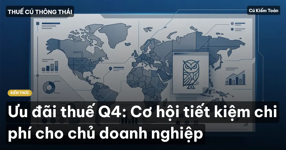 Ưu đãi thuế Q4: Cơ hội tiết kiệm chi phí cho chủ doanh nghiệp