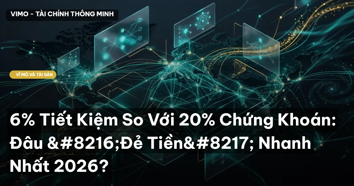 6% Tiết Kiệm So Với 20% Chứng Khoán: Đâu ‘Đẻ Tiền’ Nhanh Nhất 2026?