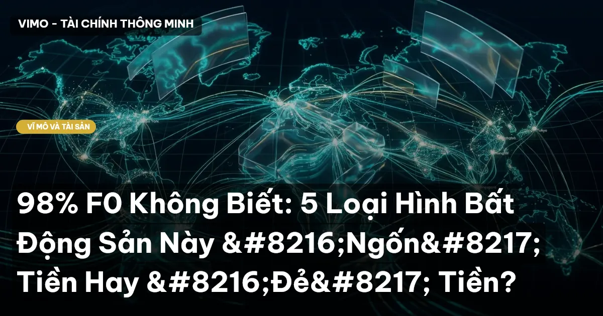 98% F0 Không Biết: 5 Loại Hình Bất Động Sản Này ‘Ngốn’ Tiền Hay ‘Đẻ’ Tiền?