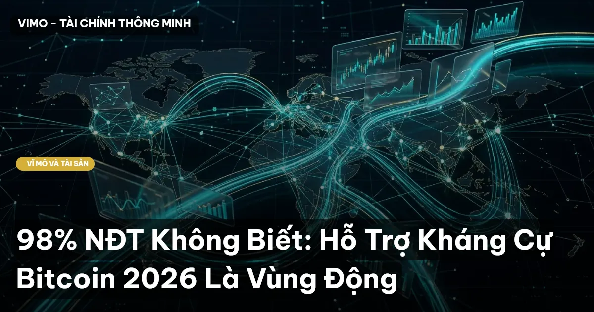 98% NĐT Không Biết: Hỗ Trợ Kháng Cự Bitcoin 2026 Là Vùng Động