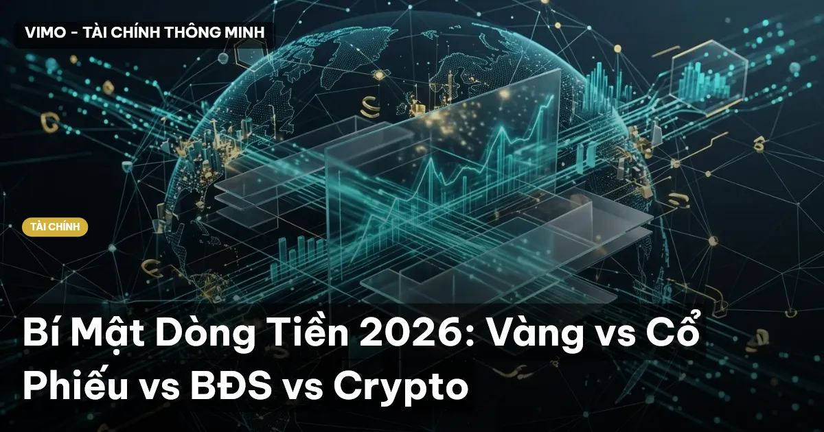 Bí Mật Dòng Tiền 2026: Vàng vs Cổ Phiếu vs BĐS vs Crypto