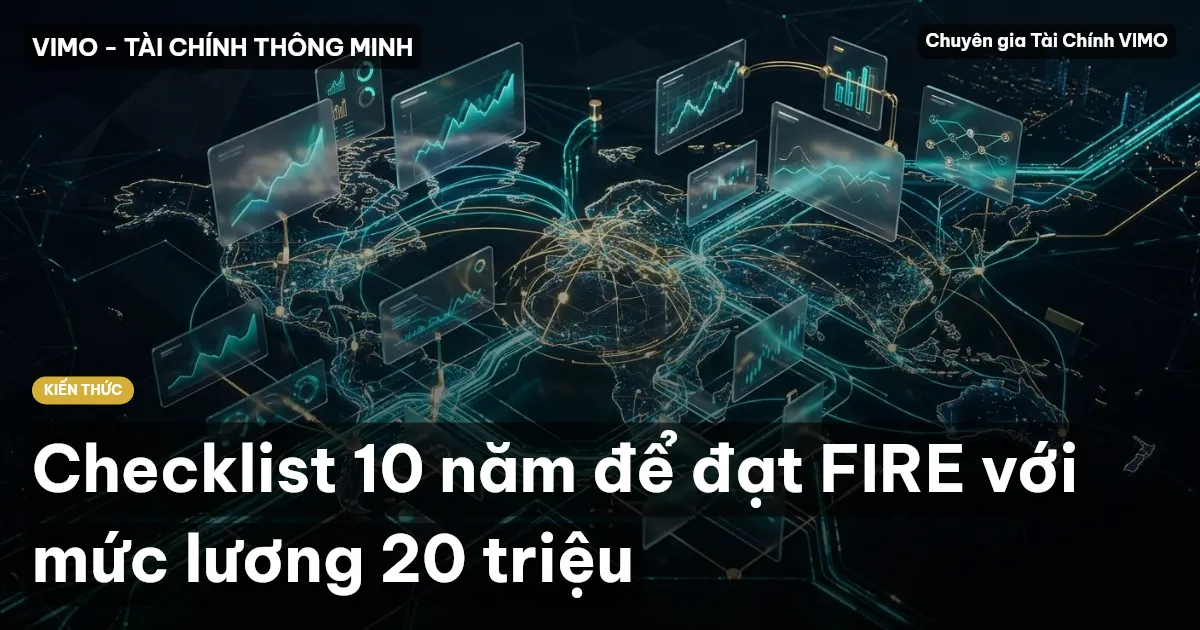 Checklist 10 năm để đạt FIRE với mức lương 20 triệu
