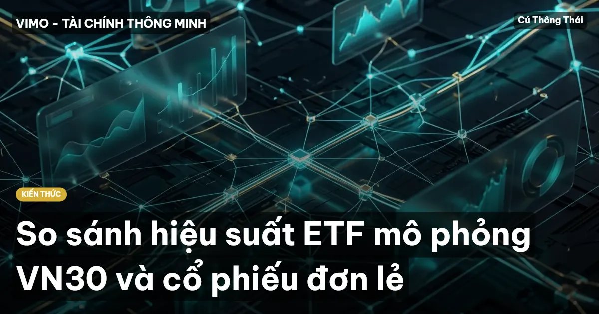 So sánh hiệu suất ETF mô phỏng VN30 và cổ phiếu đơn lẻ
