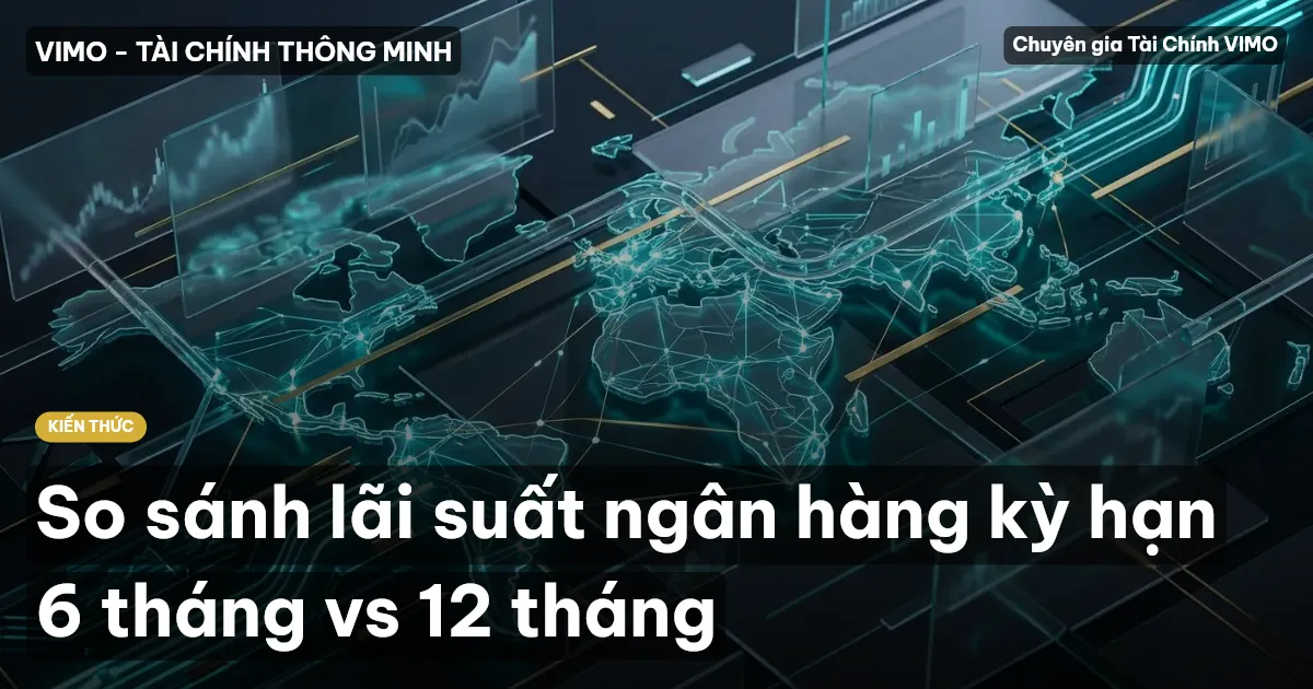 So sánh lãi suất ngân hàng kỳ hạn 6 tháng vs 12 tháng