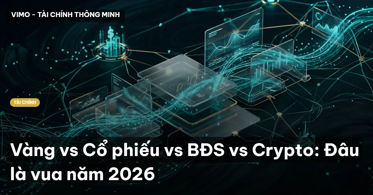 Vàng vs Cổ phiếu vs BĐS vs Crypto: Đâu là vua năm 2026