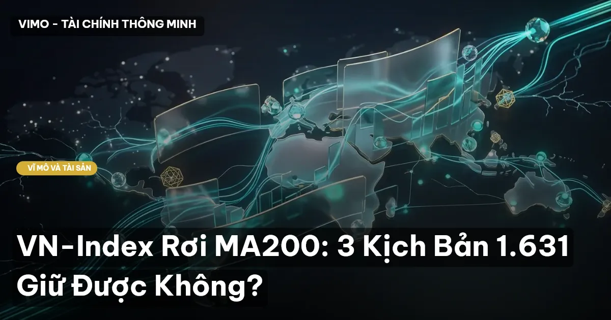 VN-Index Rơi MA200: 3 Kịch Bản 1.631 Giữ Được Không?