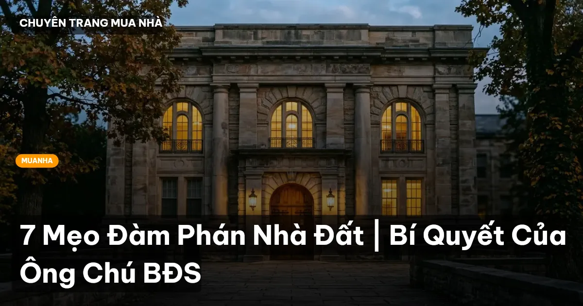 7 Mẹo Đàm Phán Nhà Đất | Bí Quyết Của Ông Chú BĐS