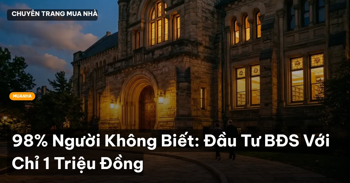 98% Người Không Biết: Đầu Tư BĐS Với Chỉ 1 Triệu Đồng