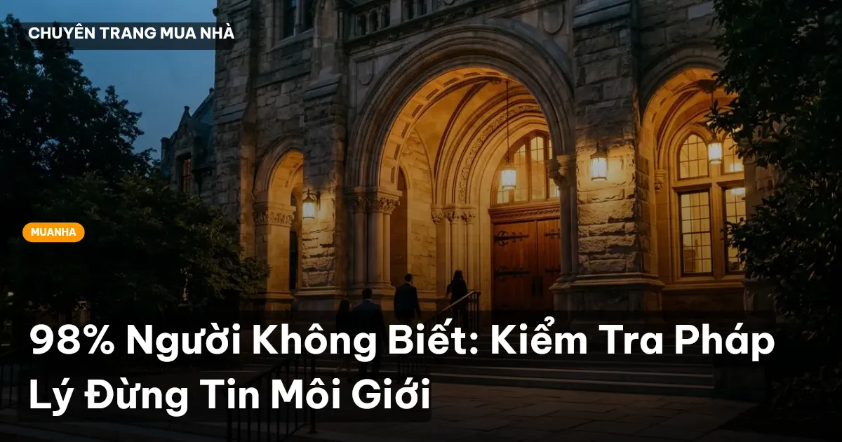 98% Người Không Biết: Kiểm Tra Pháp Lý Đừng Tin Môi Giới