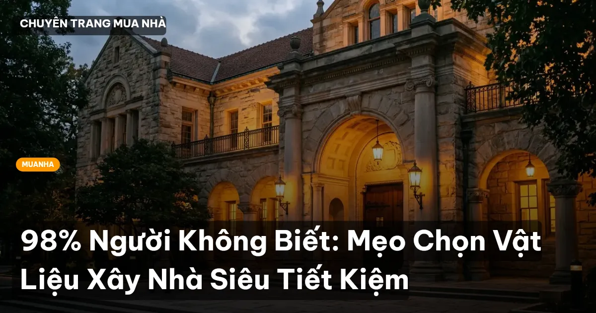 98% Người Không Biết: Mẹo Chọn Vật Liệu Xây Nhà Siêu Tiết Kiệm