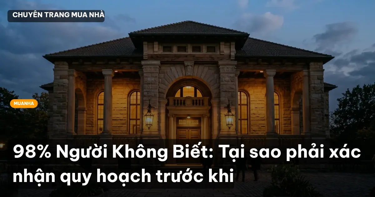 98% Người Không Biết: Tại sao phải xác nhận quy hoạch trước khi